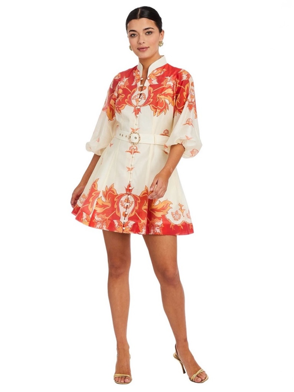 NWT Mestiza New York Valencia Sunset Ivory Linen Organza Mini Dress - Picture 2 of 9